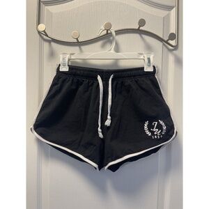 Black White Contrast Trim Sweat Shorts